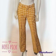 TRUE Vintage H BAR C 1950s Rockabilly Plaid Goldenrod Bootcut Pants