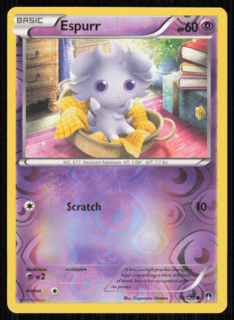 Espurr 58/122 Common BREAKpoint Pokemon Reverse Holo Lightly Played