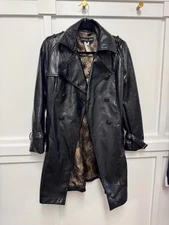 Adrienne Landau Trench Coat with Leopard Print Lining