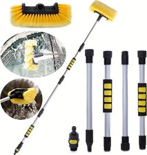 62 Car Wash Brush Long Handle Soft Bristle Water Hose Attachment Truck Rv Suv