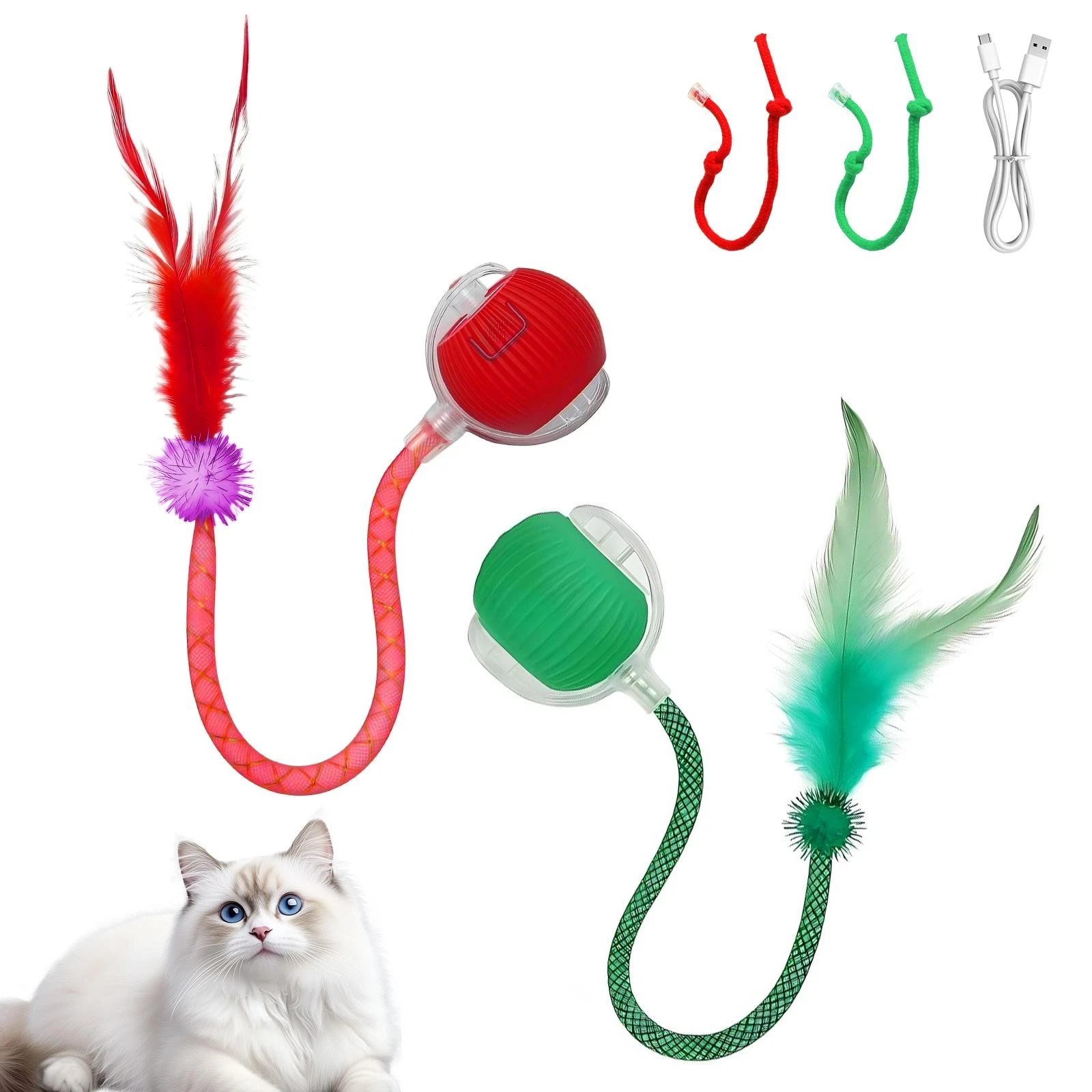 Smart Automatic Moving Cat Toy Ball USB Rechargeable Interactive Pet Toy