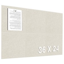 Large Cork Board for Wall 36" x 24" Light Tan Bulletin Board 6 Pack Felt Wall