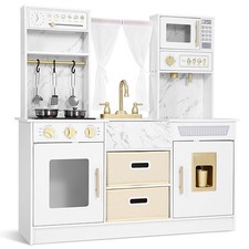 JOYLDIAS Play Kitchen, Wooden Kids Play Kitchen Playset Chef Pretend Play Set...