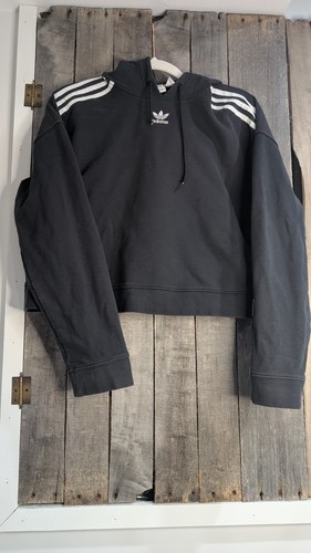 Women's Medium Adidas Crop Hoodie Black white