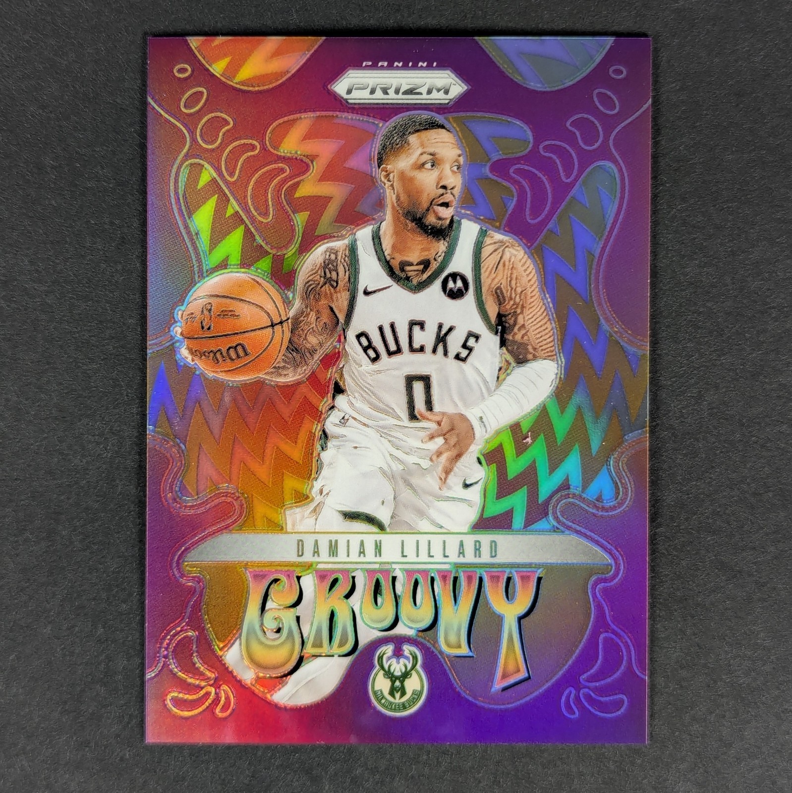 Damian Lillard 2024-25 Prizm Groovy #5 Case Hit SP