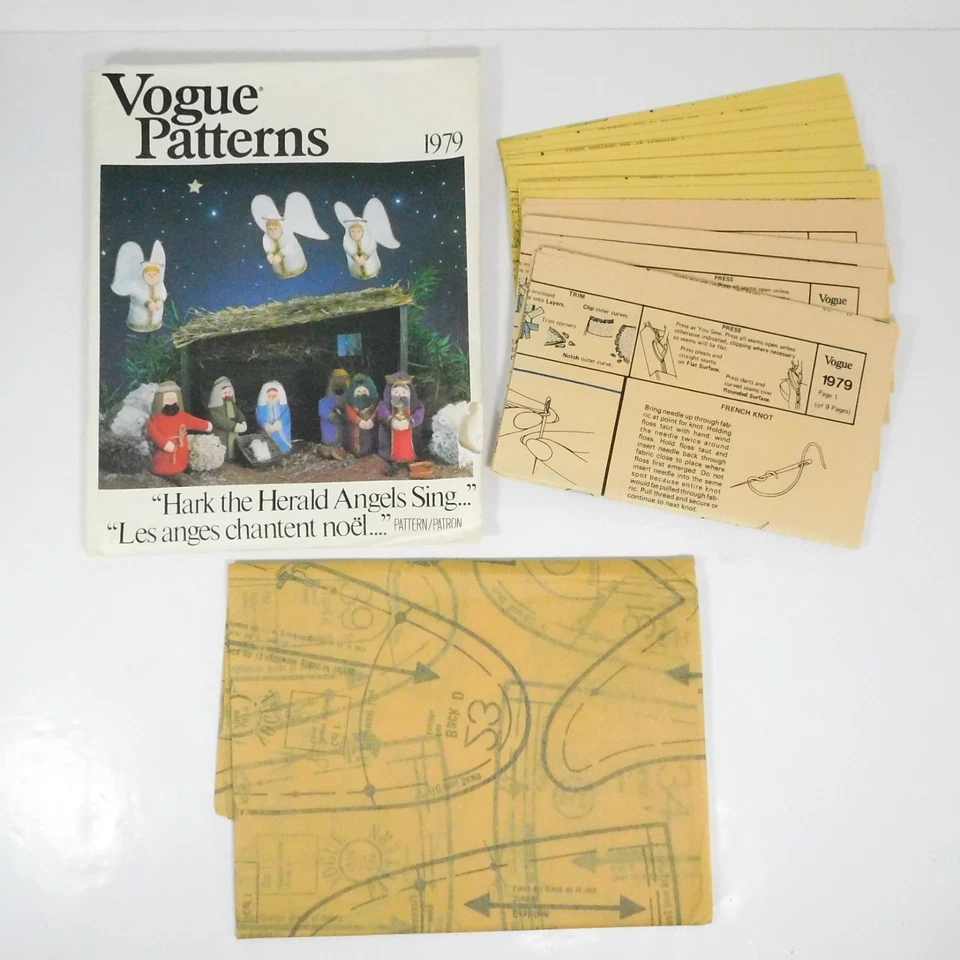 Vogue 1979 Creche Christmas Nativity Figures Sheep Pattern Uncut Transfer - Image 2 of 4