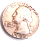 1958 silver quarter