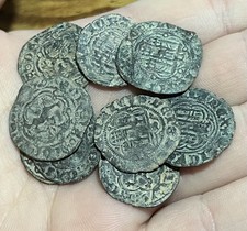 1400s Blanca Silver Billon Spanish Colonial Old 1 Coin Medieval era Lion Castle