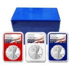 2024-S Proof $1 American Silver Eagle 3pc Set NGC PF70UC FDI Flag Label Red