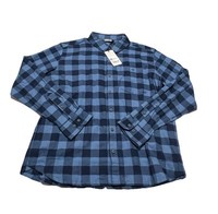 NEW Stio Men's Miter Lightweight Flannel Shirt Blue Buffalo Plaid Size XL