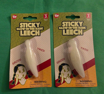 Sticky Glow-In-The-Dark Leech Novelty Toy Fun Gag Gift Prank New Lot of 2