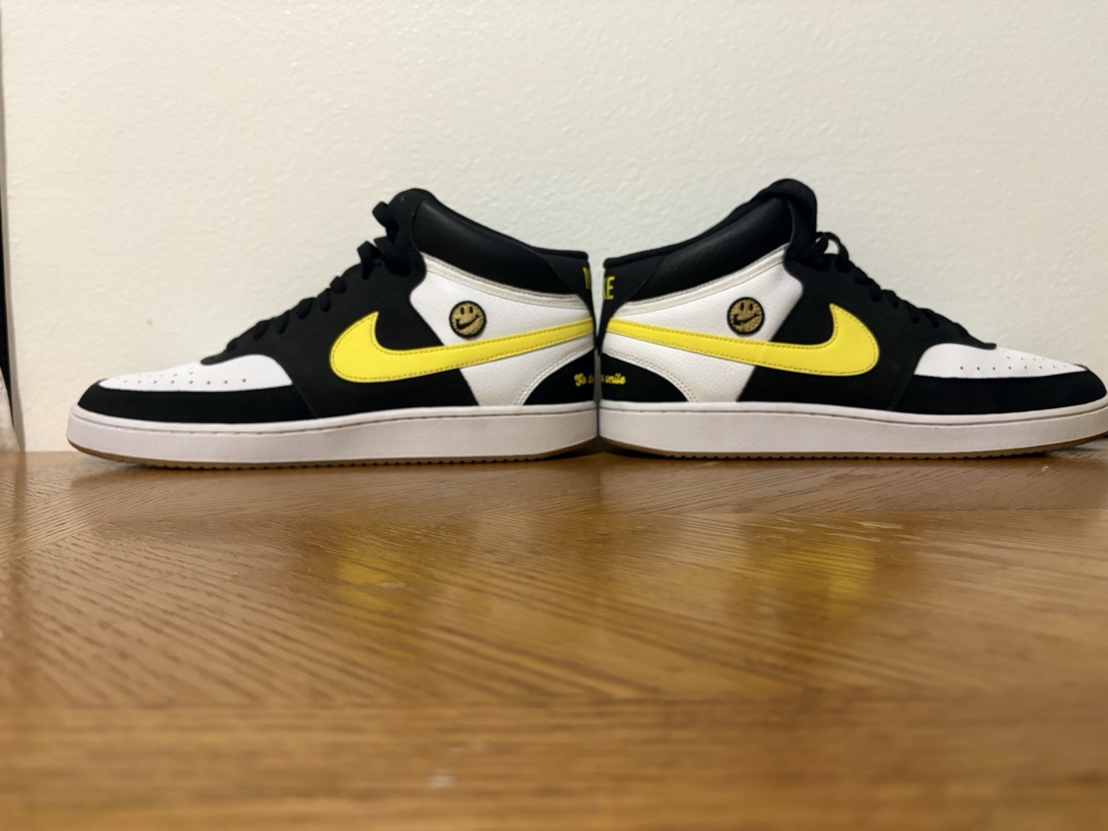 Nike Court Vision Mid Go the Extra Smile Black/White/Yellow Sneakers image 2