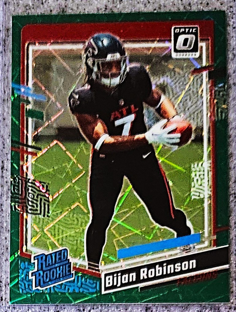 2023 Donruss Optic Rated Green Velocity Prizm Bijan Robinson #206 Rookie RC