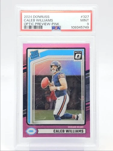 CALEB WILLIAMS 2024 DONRUSS OPTIC RATED ROOKIE PINK PRIZM RC PSA 9 Q3325