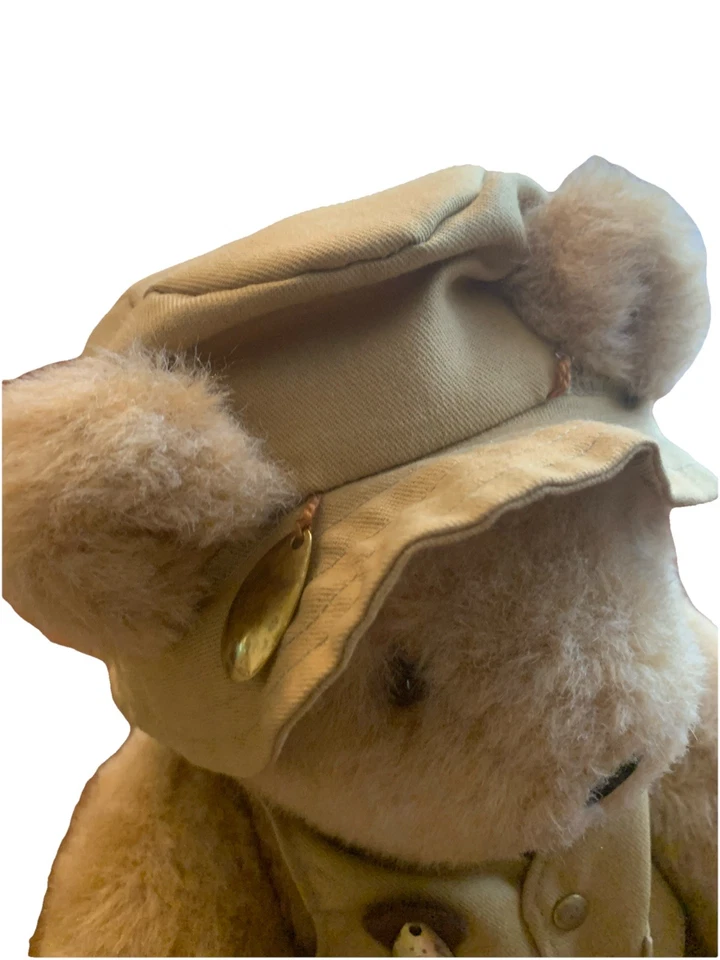 VTG 1992 Vermont Teddy Bear Company Plush Brown Fully Jointed Fisherman Safari - Image 3 of 4