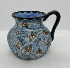 Art Pottery Hand Painted Czech Pottery Cubicle Pitcher Dime Stamped by Erphila