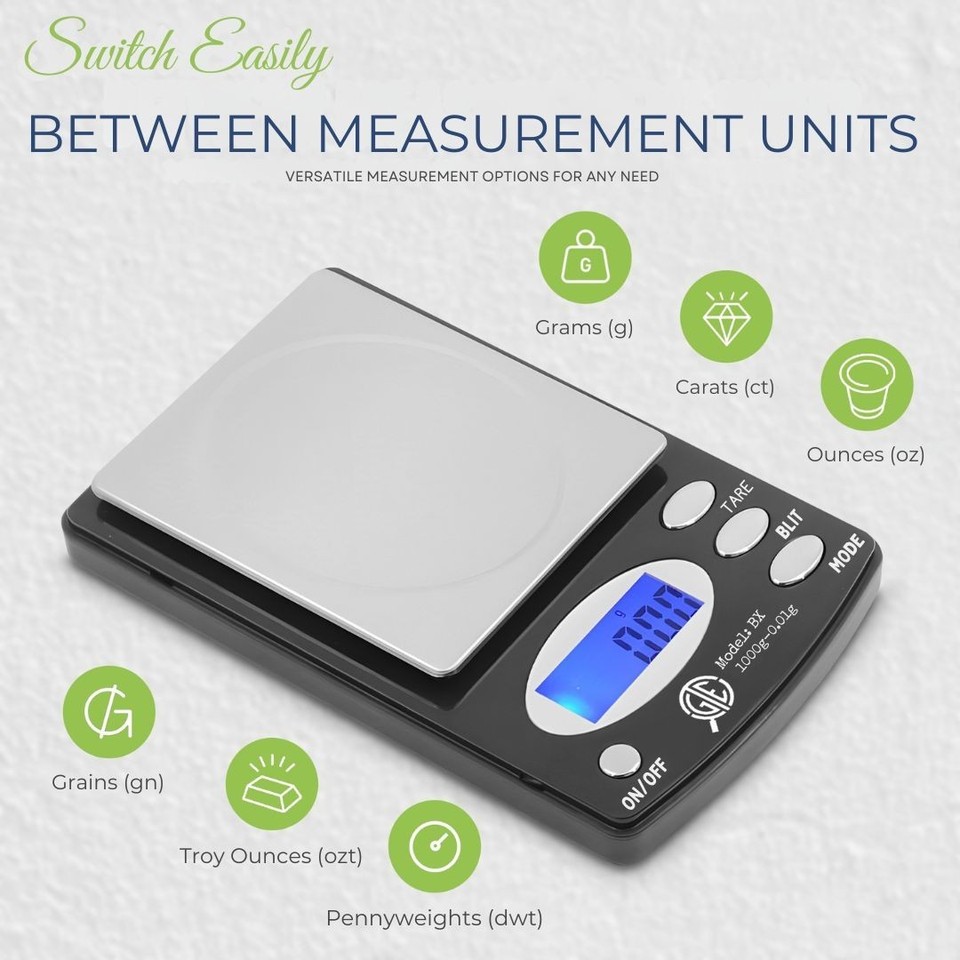 1000g/0.1g Electronic Digital Pocket Gold Kitchen Herbs Scale OZ GRAM ...