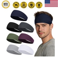 Sport Headbands for Men - 7 Pack Sweat Absorbent Running Headband