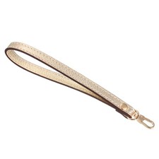 Leather Wristlet Strap 7.48" Hand Wrist Lanyard Bag Chain Gold Gold