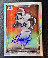 Topps Bowman Chrome Rookie Autographs Matt Jones Refractor Auto On Card. rookie card picture