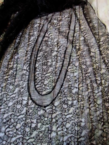 Antique Art Deco 1920s 1930s Gatsby Downton Black Lace Flapper Evening Dress - Picture 16 of 21