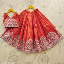 Girls Designer Stylish Embroidered Lehenga Choli Set Kids Ethnic Wear