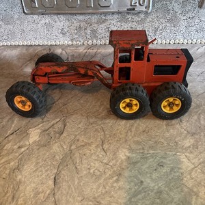 Vintage 1970’s Tonka MR-970 On Wheels ORANGE Pressed Steel Toy Road Grader