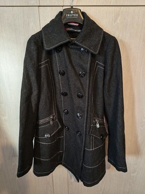 Easy comfort Denmark Size 10 charcoal Grey Coat Fasten Via Buttons wool blend