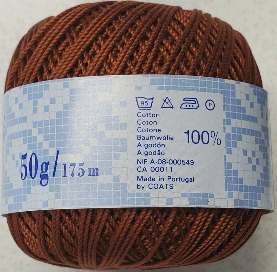 Lot of 2 Balls Coats Opera Crochet Thread #5 50 Grams RUST From Orig Box - Image 4 of 4
