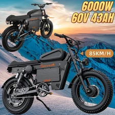 CHEEVALRY GT20 6000W Electric Motorcycle 60V 43AH 20*4.5" Fat tire E-bike 85km/h