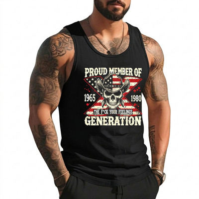 Vintage Skull Proud Member Of The F Your Feeling Generation Tank Top
