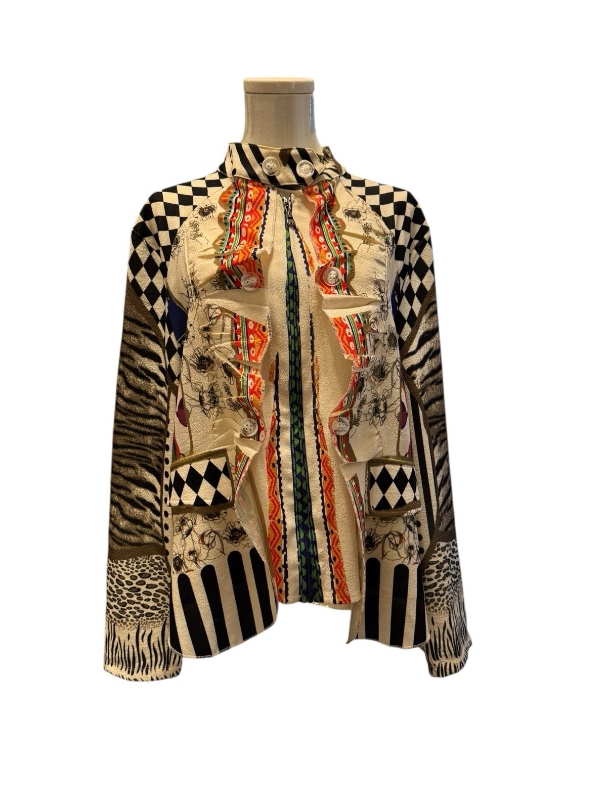 Women’s Patchwork Print Jacket | Button Front | B… - image 10