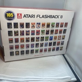 Atari Flashback 8 Black Console and two controllers, no power cord as is Box