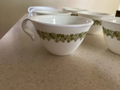 VTG Corning Corelle Spring Blossom Crazy Daisy Coffee Tea Cup Set Of 8