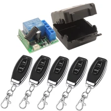 1CH DC 12V RF Relay Receiver Module, 5 Transmitters, 433Mhz, EV1527 Learn