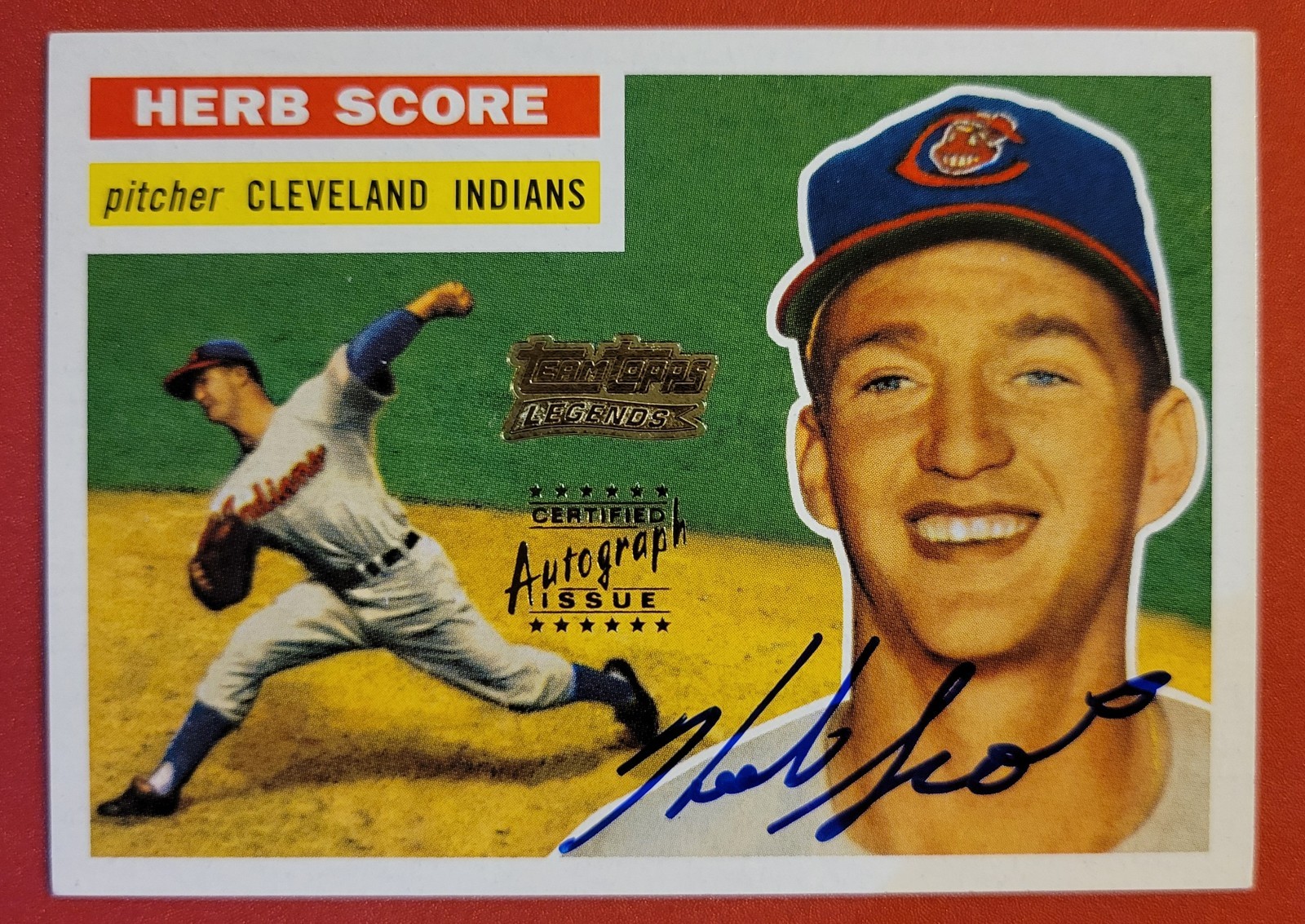 2001 Team Topps Legends Autograph Herb Score #TT28R  Auto Indians Combine
