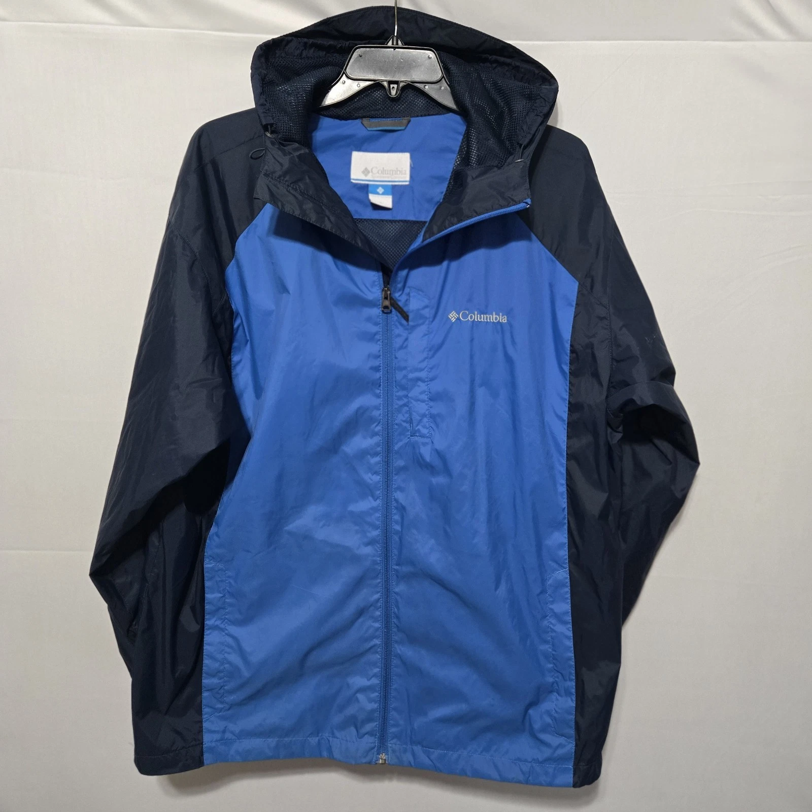 Columbia Jacket Mens Size XL Blue Glennaker Lake Full Zip Packable Rain Jacket