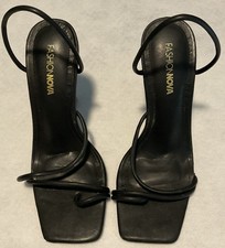 Fashion Nova Nail Me Womens Sandals Size 6 Black Strappy Open Toe Heels