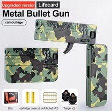 2.0 Upgraded Lifecard Alloy Folding Gun Toy Soft Bullet Blaster Shooting Model P