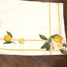 Vintage Williams Sonoma MEYER LEMON Tablecloth 70x108 Citrus Spring Summer