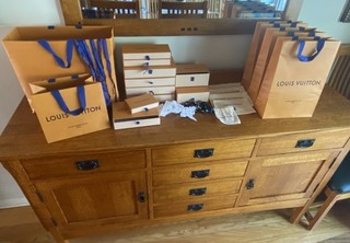 Authentic Louis Vuitton Empty Packaging Lot Boxes Dust Bags Shopping Bags Ribbon