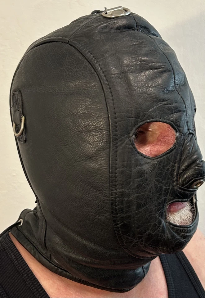 Винтажный кожаный капюшон с подкладкой маска БДСМ новый для $519 - Изображение 2 из 4