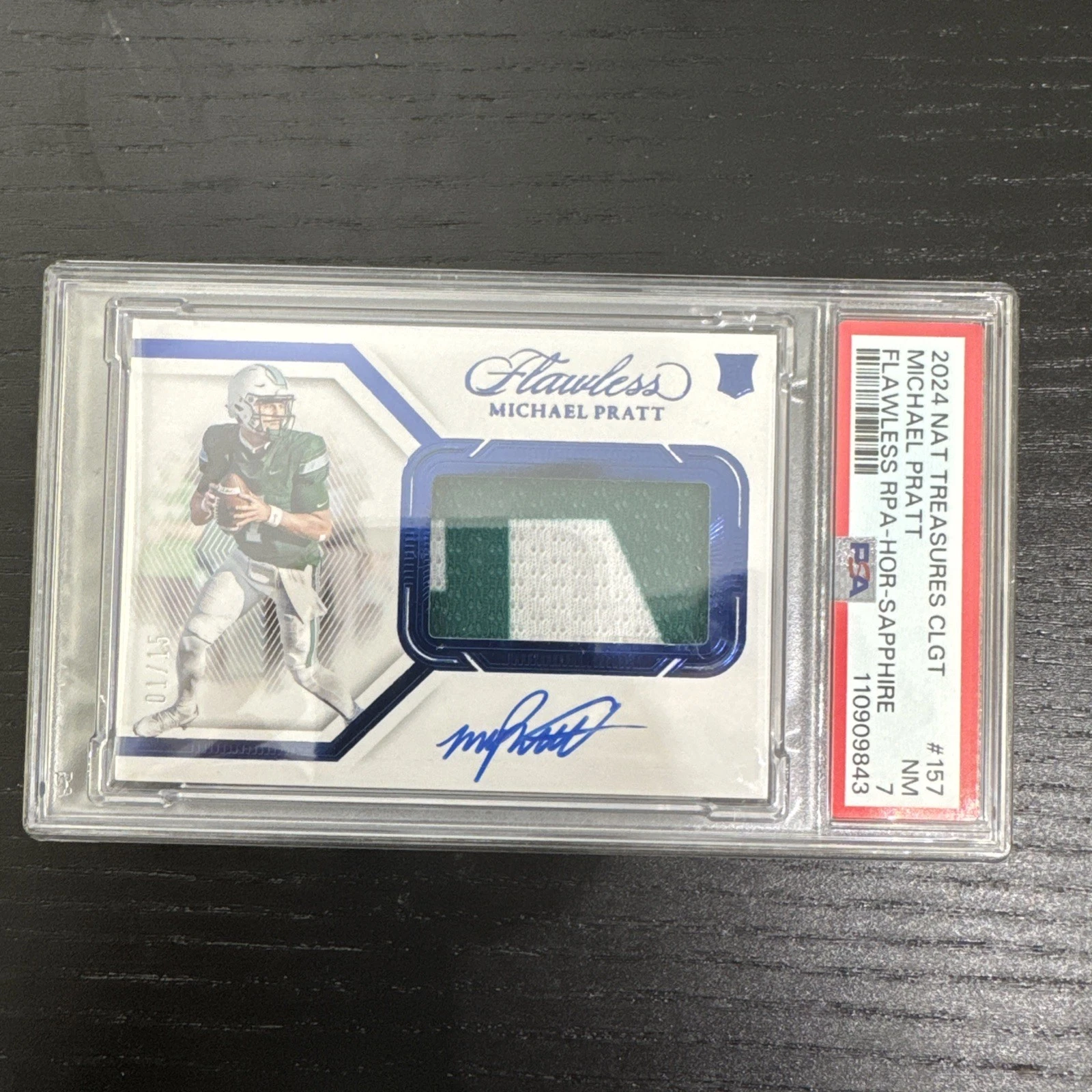 Michael Pratt Panini National Treasures Collegiate Flawless Rookie Patch Autographs #157 Horizontal-Sapphire
