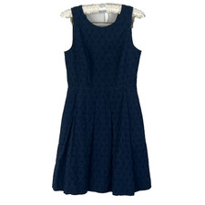 J.Crew Dress Women's Size 0 Blue Cotton Floral Sleeveless Short Length Lace