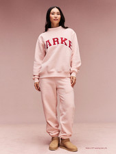 Parke Valentine's Varsity Mockneck Sweatshirt Peony  Crimson Sold Out S/M