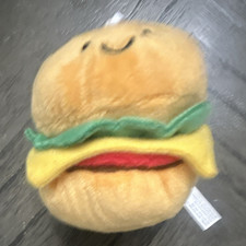 Plush Hamburger Keychain Charm w/ Strap, Food...