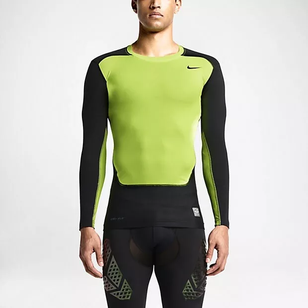 Nike Pro Combat HyperCompression Vapor Power 3.0 L S Shirt Black Yellow XL