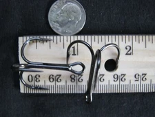 25 vmc Black Treble Hooks size 1 Round Bend replacement hook  FREE FAST SHIPPING