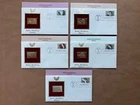 1990 25c Indian Headdresses 2501-05 PCS 22K Gold Replica FDC Set of (5)