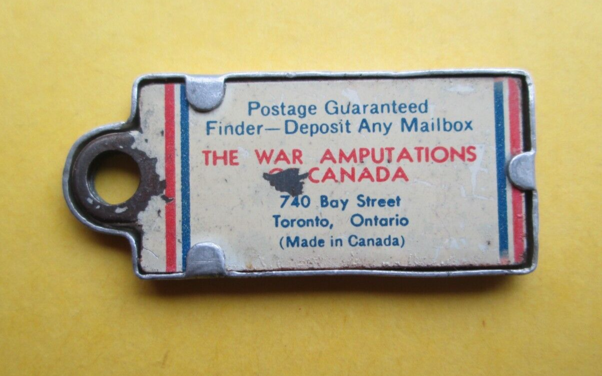 VINTAGE SCARCE NOVA SCOTIA 1959 War Amps License Plate Keytag Canada